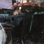 Cars on Top of Cars, Oil on Silver Print
